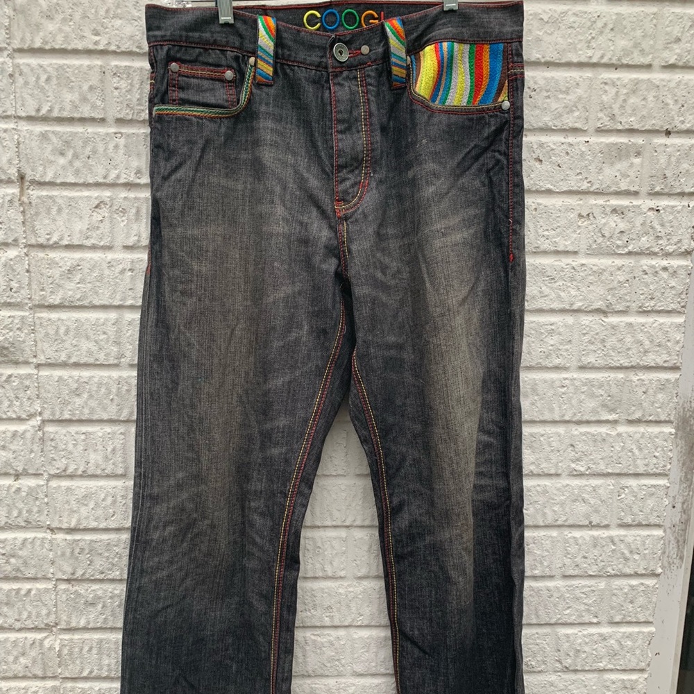 Vintage 1990s COOGI Sweater Print Denim 34/34